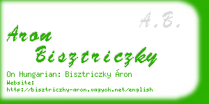 aron bisztriczky business card